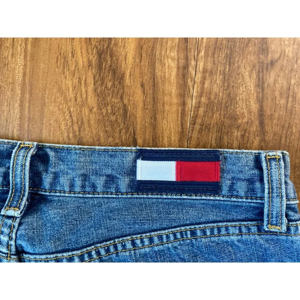 Vintage Tommy Hilfiger Straight Jeans Women's 7 Rare Raw Frayed Hem Side‎ Slits